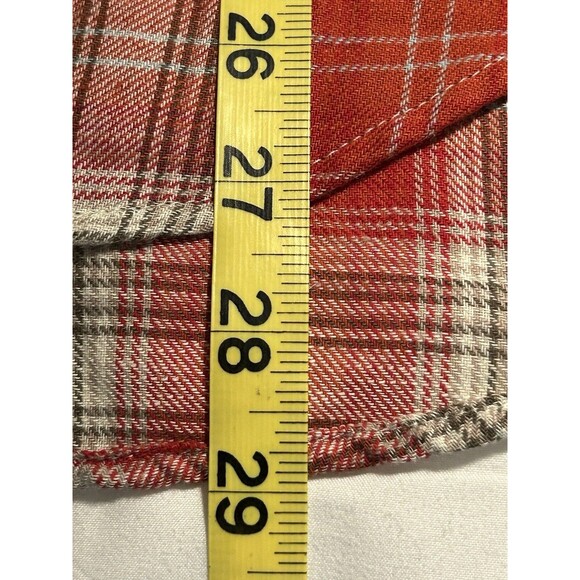 Women's Roots Canada (Small P) Red Plaid Flannel Pocketed Button Front Shirt - Picture 9 of 10